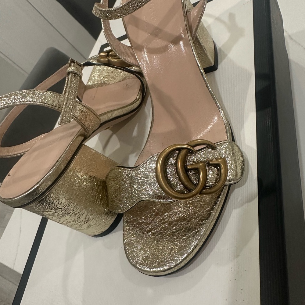 Gucci Metallic Gold Women's Sandals
